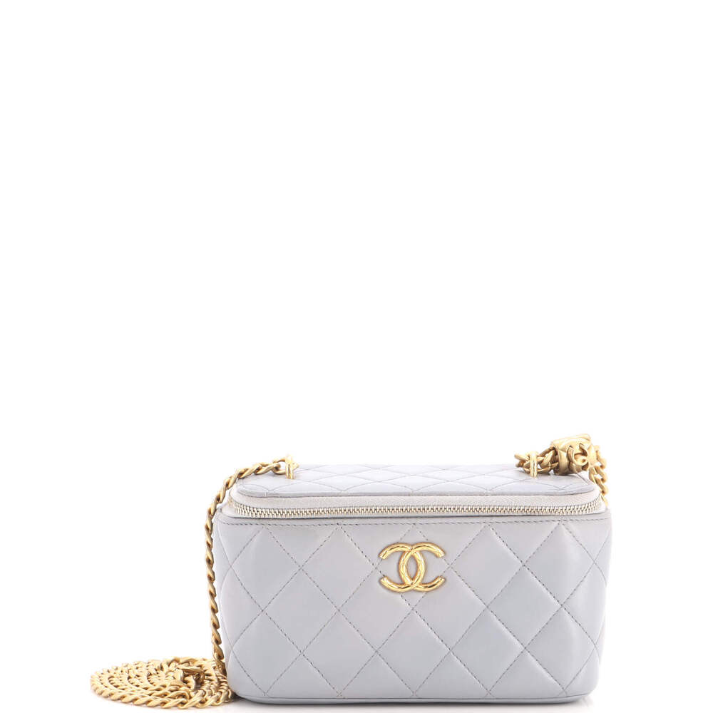 Chanel Small All Slide Long Vanity Case with Chain Quilted Lambskin